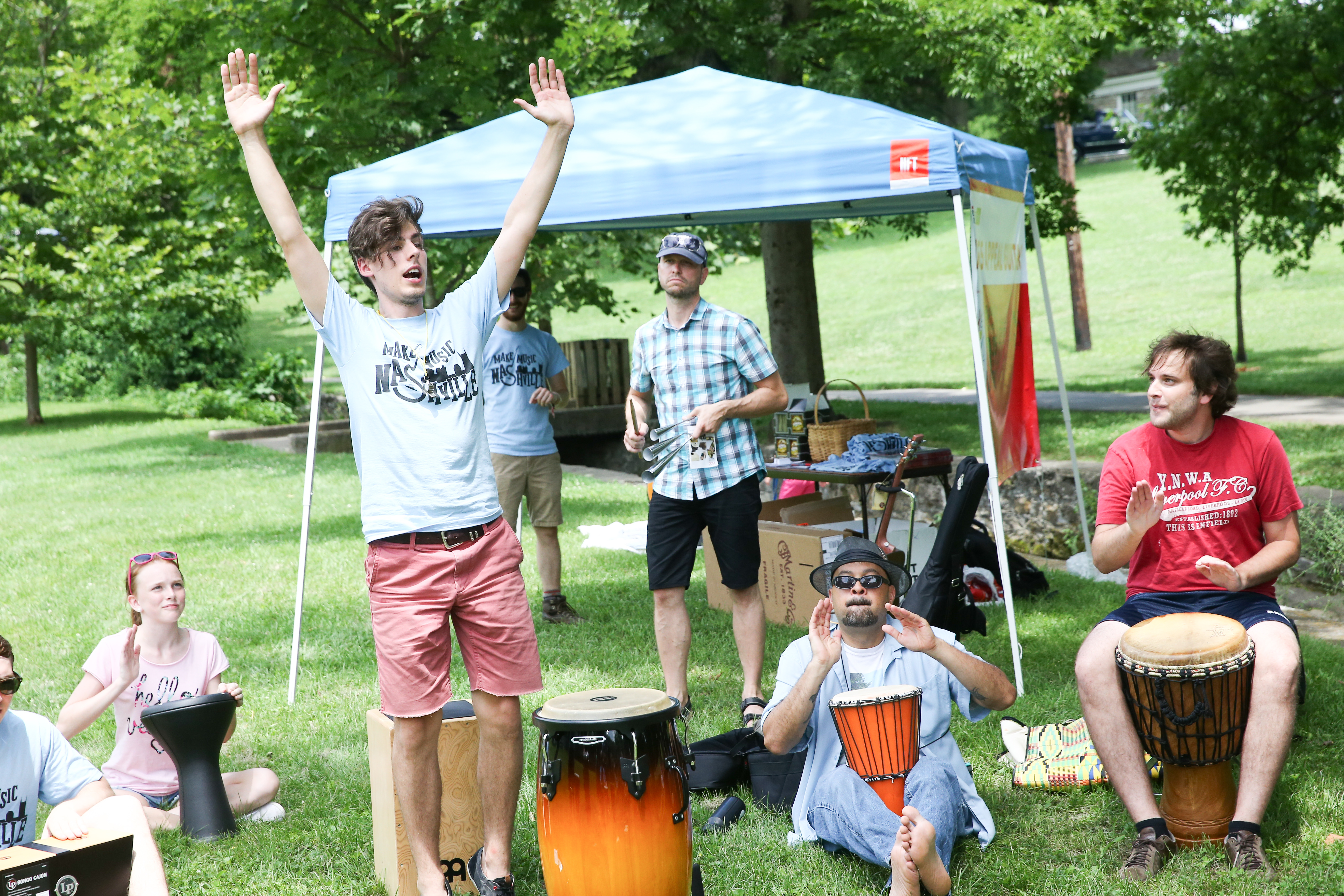 Drum Circle at Make Music Nashville 2015